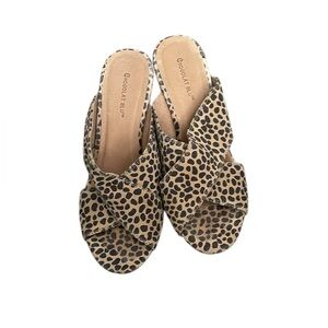 Chocolat Blu Women's Wendy Leopard Print Sandals